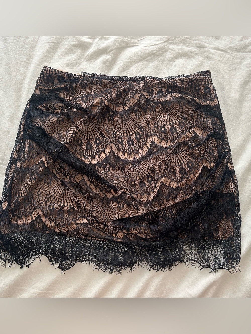 Free people lace double layer mini skirt